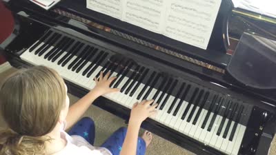 Ayla practicing for the talent show